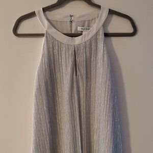 *NWT* WHBM silver shimmer shiny semi halter top w/ built in camisole SMALL